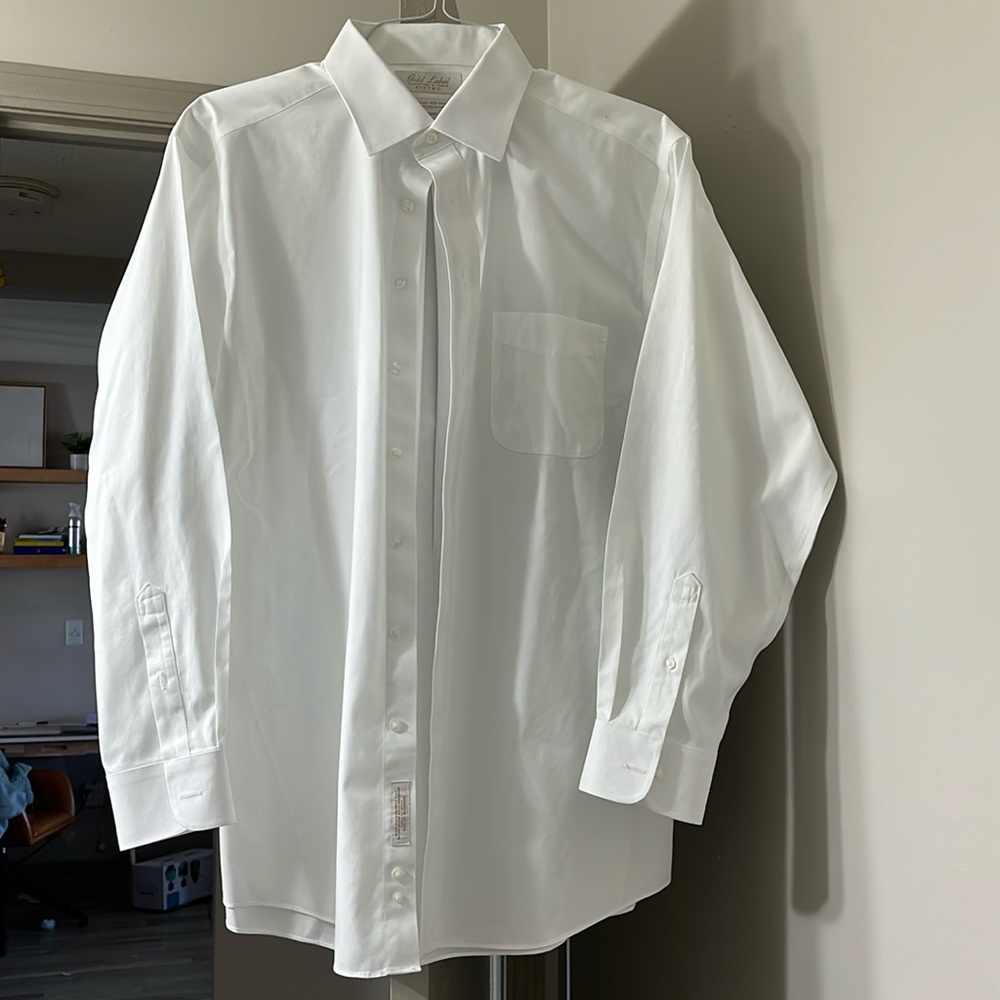 White Gold Label Fitted Button Down